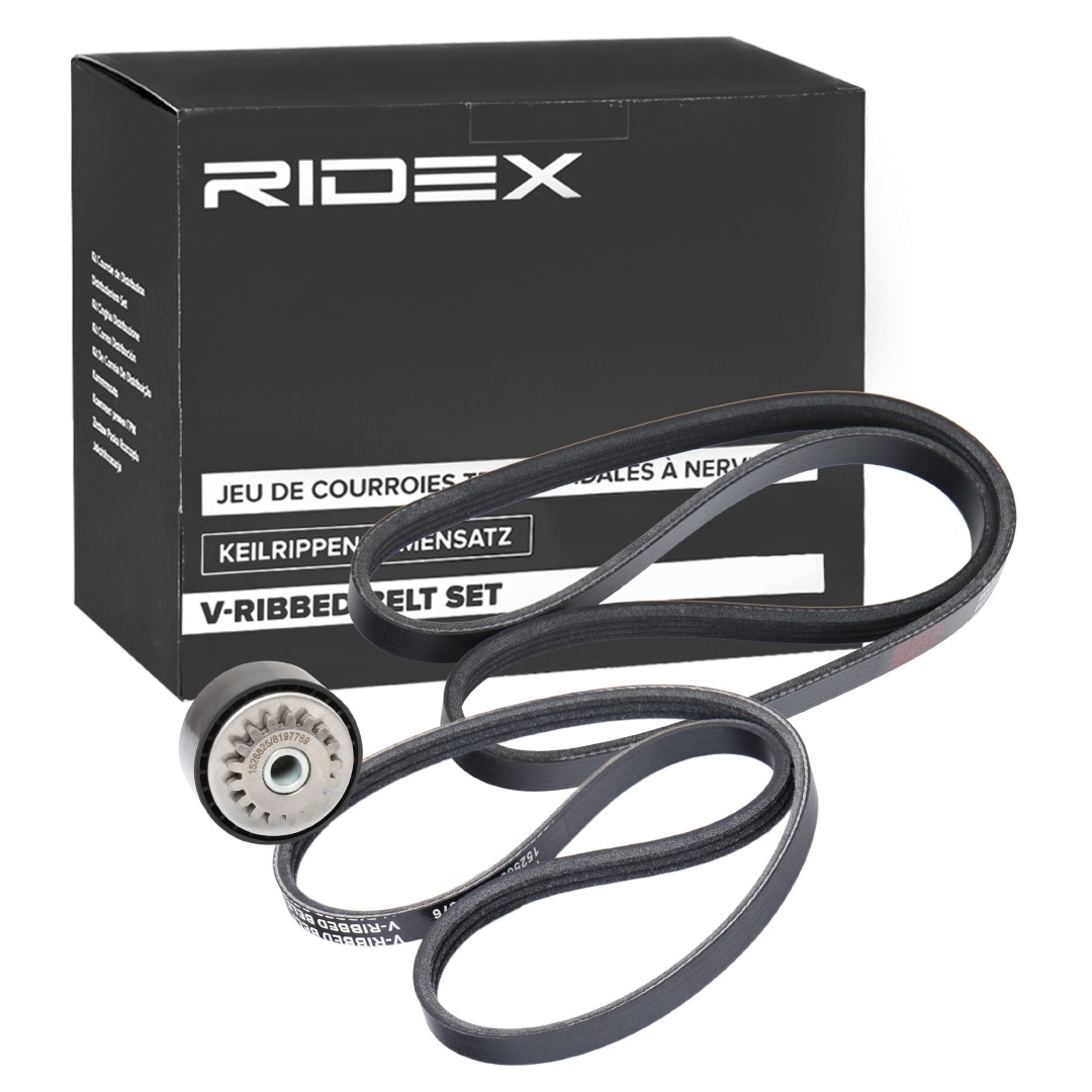 RIDEX Ozubený klinový remeň - Sada 542R0769 Sada klinového rebrovaného remena RIDEX DOKKER 542R0769 lacné