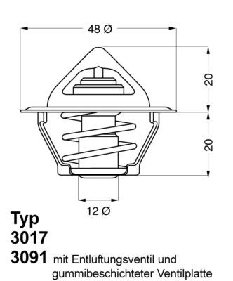 WAHLER Thermostaat, koelvloeistof 3017.92D2 3017.92D2 Thermostaat, koelvloeistof OPEL SIGNUM WAHLER