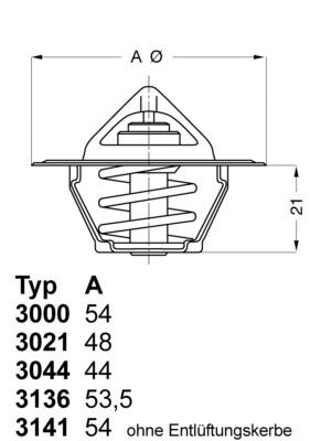 WAHLER Termóstato, líquido de refrigeração 3136.88D50 3136.88D50 Termóstato líquido de refrigeração PEUGEOT 505 WAHLER