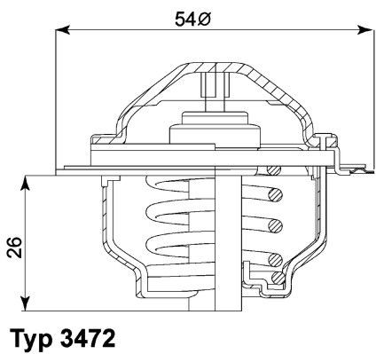 WAHLER Termostat, kjølemiddel 3472.87D Termostathus WAHLER DEFENDER 3472.87D billige