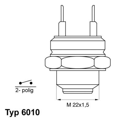WAHLER Termokontakt, kylarfläkt 6010.92D 6010.92D WAHLER termokontakt kylarfläkt SEAT Mii