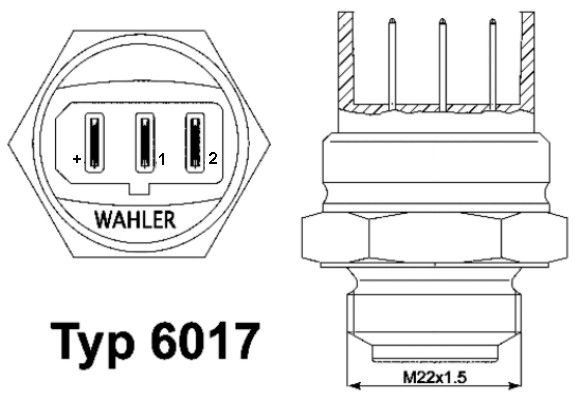 WAHLER Temperaturschalter, Kühlerlüfter 6017.85D 6017.85D Temperaturschalter Kühlerlüfter NISSAN QASHQAI WAHLER kaufen