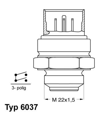 WAHLER Interruptor de temperatura, ventilador do radiador 6037.87D Interruptor de temperatura ventilador do radiador WAHLER Hyundai MATRIX 6037.87D