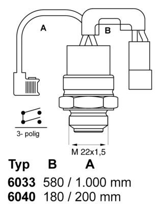 WAHLER Teplotný spínač ventilátora chladenia 6040.88 Teplotný spínač ventilátora chladenia LEXUS WAHLER 6040.88