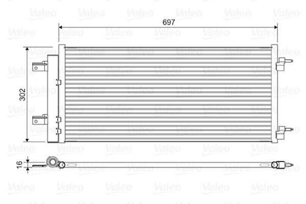VALEO Kondensator, klimaanlæg 822626 Kondensor AC VALEO Opel OMEGA 822626