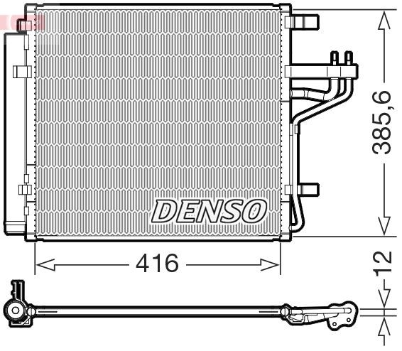 DENSO Kondensator, klimaanlegg DCN43014 Kondensator DENSO VELOSTER DCN43014 billige