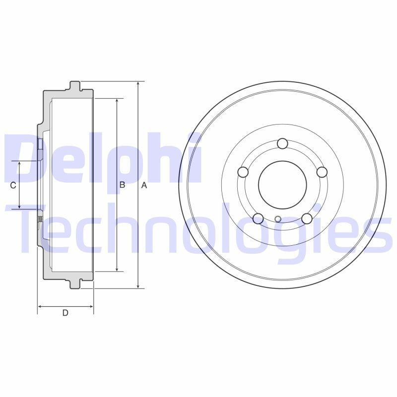 DELPHI Brake drum BF639 FORD COUGAR DELPHI brake drum BF639