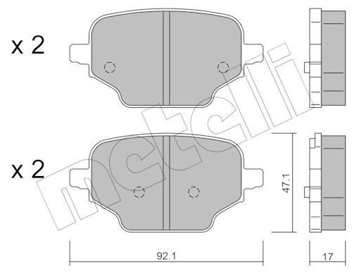METELLI Jarrupalat, levyjarru 22-1245-0 22-1245-0 METELLI Jarrupalat PEUGEOT 208
