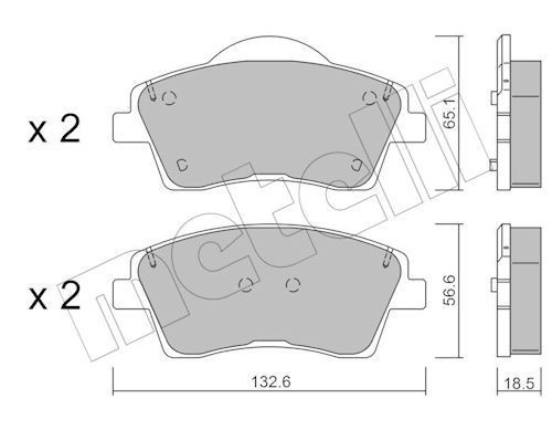 METELLI Pastilhas de travão 22-1249-0 Jogo de pastilhas de travão METELLI Volvo XC70 22-1249-0