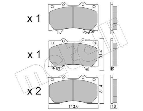 METELLI Kit pastiglie freni 22-1279-0 METELLI 22-1279-0 Kit pastiglie freni NISSAN Patrol VI (Y62) 5.6 405 CV 2016