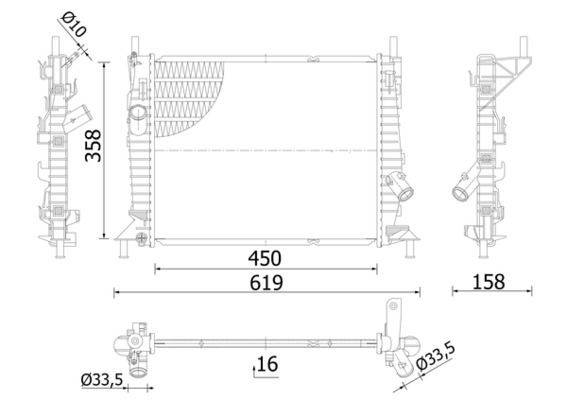 Radiateur du moteur MAHLE CR 1352 000S MAHLE CR 1352 000S: Radiateur moteur Ford FOCUS 2006