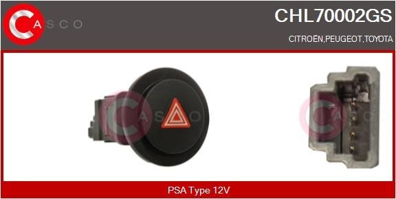 CASCO Alarmlicht schakelaar CHL70002GS CASCO CHL70002GS Waarschuwingsknipperlamp schakelaar VAUXHALL COMBO originele
