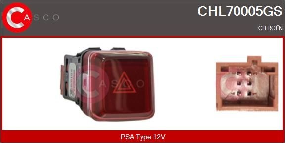 CASCO Alarmlicht schakelaar CHL70005GS CASCO CHL70005GS originele Waarschuwingsknipperlamp schakelaar C1 I kosten