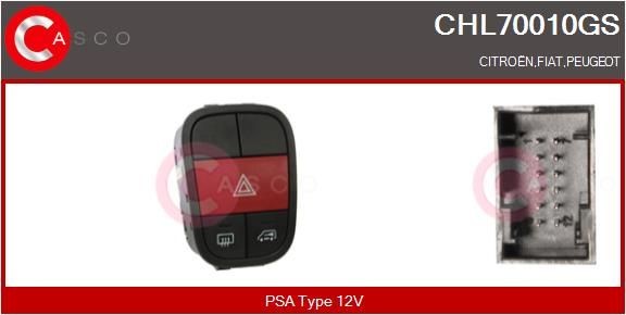 CASCO Interruttore, Lampeggiatore d'emergenza CHL70010GS CASCO CHL70010GS Interruttore, lampeggiatore d'emergenza J5 Bus (280) prezzo