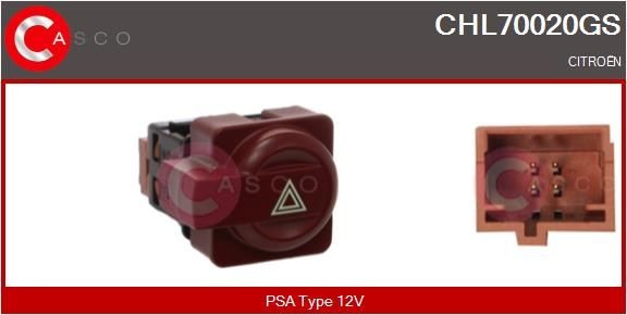 CASCO Alarmlicht schakelaar CHL70020GS CASCO CHL70020GS Waarschuwingsknipperlamp schakelaar Citroen Berlingo MF prijs