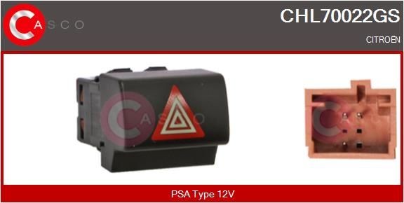 CASCO Alarmlicht schakelaar CHL70022GS CASCO CHL70022GS Waarschuwingsknipperlamp schakelaar CITROËN C1 I goedkoop