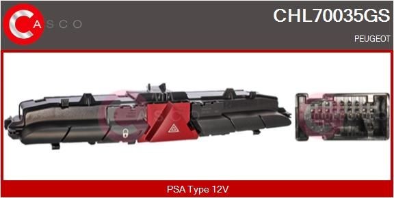 CASCO Alarmlicht schakelaar CHL70035GS CASCO CHL70035GS Waarschuwingsknipperlamp schakelaar Audi COUPE originele