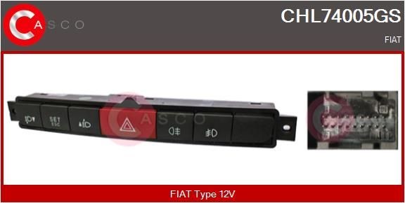 CASCO Διακόπτης φώτων έκτακτης ανάγκης CHL74005GS CASCO CHL74005GS Διακόπτης φώτων έκτακτης ανάγκης Doblo 2 Van / Combi τιμες