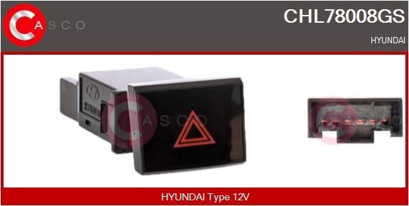 CASCO Interruttore, Lampeggiatore d'emergenza CHL78008GS CASCO CHL78008GS costo Interruttore, lampeggiatore d'emergenza Hyundai Getz tb originale