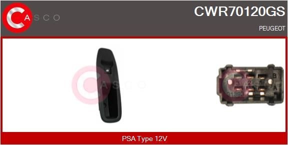 CASCO Bouton de lève-vitre CWR70120GS CASCO CWR70120GS Commande de lève-vitre Peugeot 208 1ere Generation prix