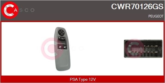 CASCO Bouton de lève-vitre CWR70126GS CASCO CWR70126GS Interrupteur de vitres électriques Peugeot 208 1ere Generation prix