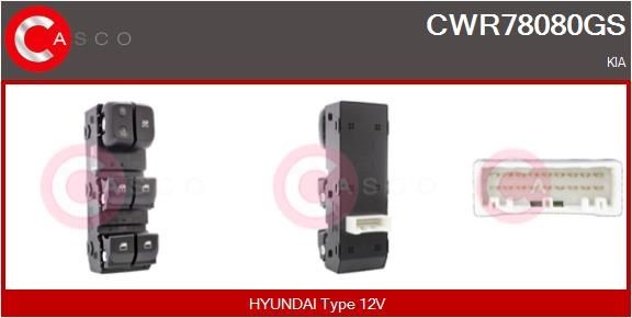 CASCO Fensterheberschalter CWR78080GS CWR78080GS CASCO Fensterheber-Schalter Kia Carens II Kosten