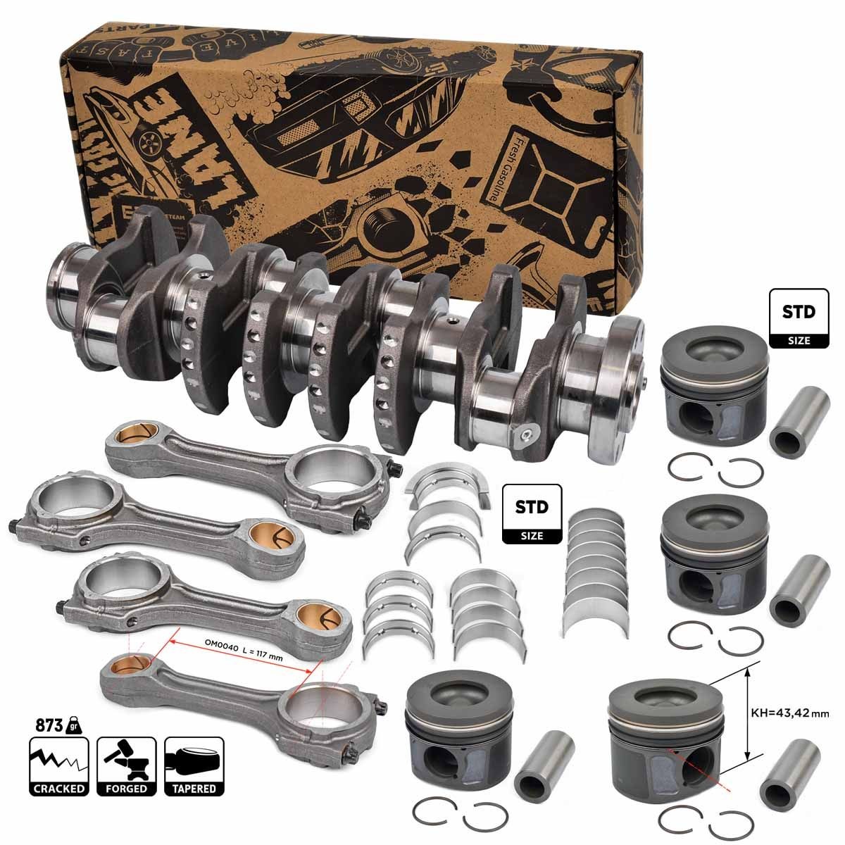 ET ENGINETEAM Kloķvārpsta HK0207VR4 ET ENGINETEAM HK0207VR4 Kloķvārpsta Chevrolet SPARK orģinālās