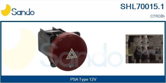 SANDO Διακόπτης φώτων έκτακτης ανάγκης SHL70015.1 SANDO SHL70015.1 Διακόπτης φώτων έκτακτης ανάγκης Skoda FELICIA γνήσια