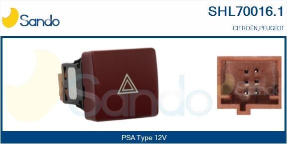 SANDO Hazard Light Switch SHL70016.1 SANDO SHL70016.1 Citroen C4 Mk1 hazard light switch replacement