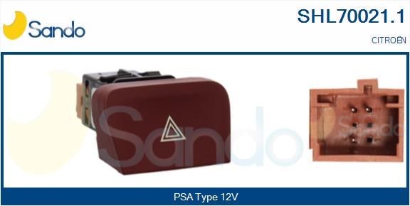 SANDO Varningsblinkers knapp SHL70021.1 SANDO SHL70021.1 Brytare, varningsblinkljus Citroen Berlingo mk2 original