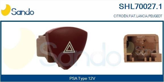 SANDO Hazard Light Switch SHL70027.1 SANDO SHL70027.1 Citroen C4 Mk1 hazard light switch replacement