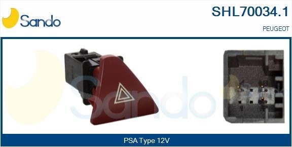 SANDO Vypínač výstrażných smeroviek SHL70034.1 SANDO SHL70034.1 Vypínač výstrażných smeroviek PEUGEOT 307 SW Van / Kombi (3E_, 3H_) lacné