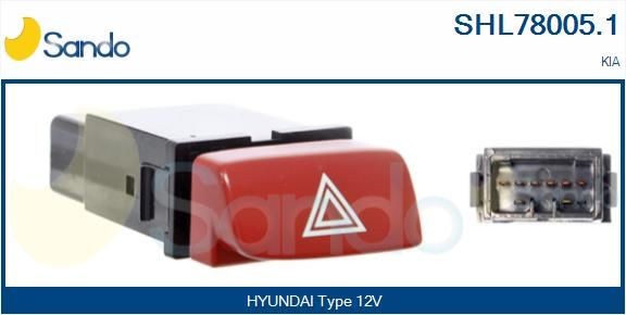 SANDO Varoitusvilkkukytkin SHL78005.1 SHL78005.1 SANDO Varoitusvilkkukytkin KIA