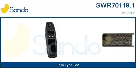SANDO Bouton de lève-vitre SWR70119.1 SANDO SWR70119.1 Commande de vitre Peugeot 208 CC pas cher