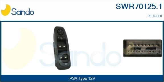 Brytare, fönsterhiss SANDO SWR70125.1 SANDO SWR70125.1: Elhiss strömställare Peugeot 208 2016