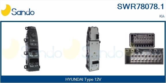 SANDO Spínač elektrického otvárania okien SWR78078.1 SANDO Vypinac na stahovanie okien KIA SWR78078.1
