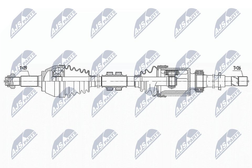 Hnací hriadeľ NTY NPW-NS-096 NTY NPW-NS-096 Hnací hriadeľ NISSAN JUKE 2015