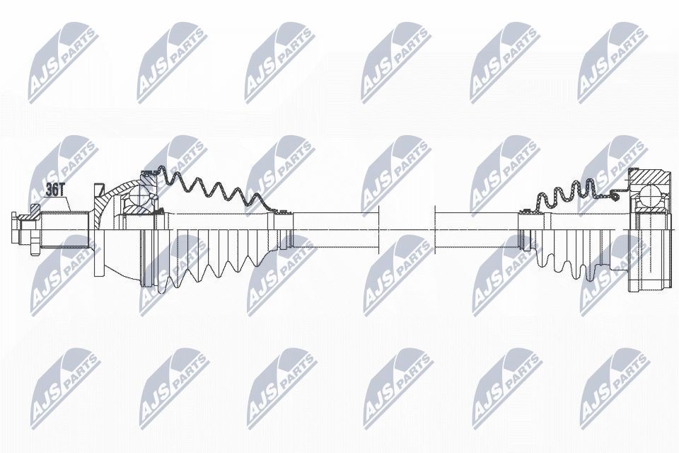 Trækaksel NTY NPW-VW-105 NTY NPW-VW-105 Trækaksler bag venstre højre Volkswagen POLO 2005