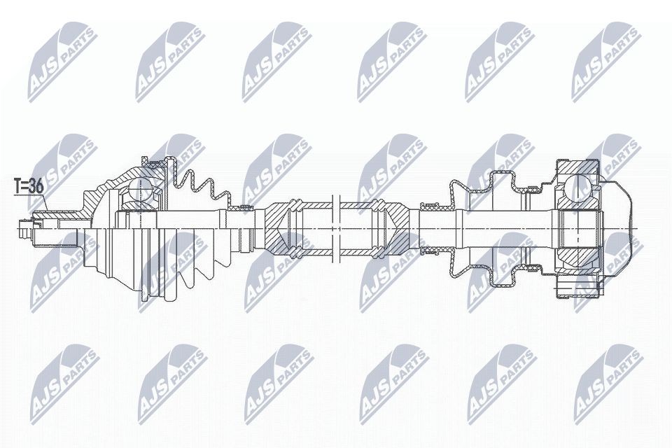 NTY Aandrijfas NPW-VW-164 NPW-VW-164 Aandrijfassen AUDI A6 NTY