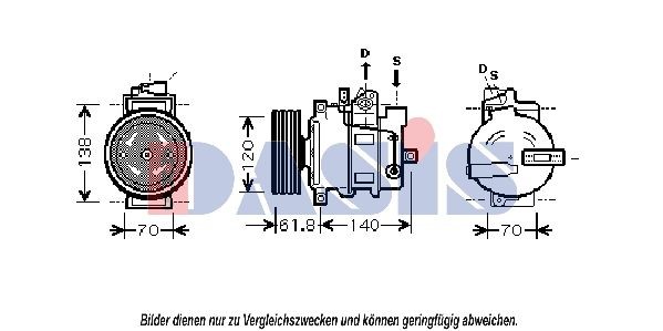 Klimakompressor AKS DASIS 851663N PORSCHE CAYENNE 2007 Kompressor Klimaanlage AKS DASIS 851663N