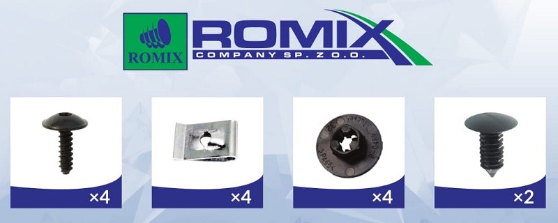 ROMIX Monteringssett, hjulskjerm 91005 ROMIX 91005 Skvettskjerm DS DS3 originale