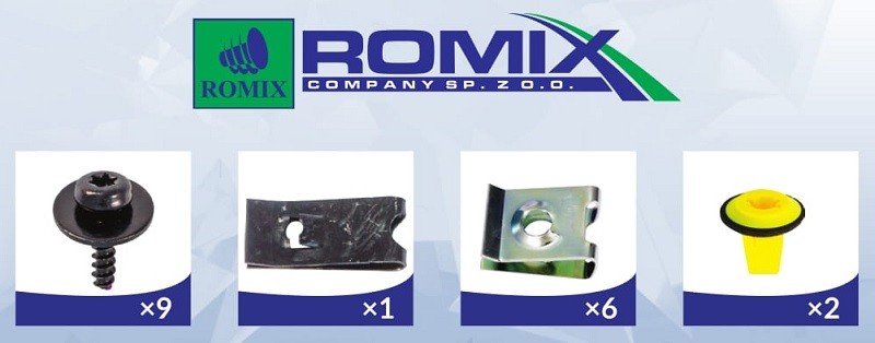 ROMIX Innerskärm 91009 91009 ROMIX beklädnad hjulhus VW 1500/1600