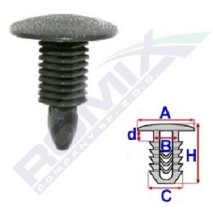 ROMIX Κλιπ, διακοσμητική / προστατευτική λωρίδα A175047 Αμάξωμα Alphard AH20: Κλιπ, διακοσμητική / προστατευτική λωρίδα ROMIX A175047
