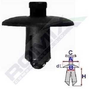 Clip, list ROMIX A81365 ROMIX A81365 Dörrlister AUDI TT 2007