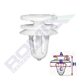 Clip, enjoliveur ROMIX A82030 ROMIX A82030 Baguette de porte Peugeot 307 2016