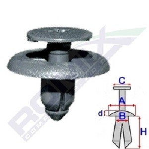 ROMIX Klips, pynte- / beskyttelseslist B25276 ROMIX B25276 originale Beskyttelseslist Mazda RX-7 Cabrio hva koster