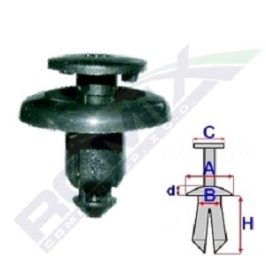 Clip, list ROMIX B25636 ROMIX B25636: Dörrlister Mazda 2 2017