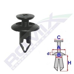 Clip, Zier- / Schutzleiste ROMIX C60434 ROMIX C60434 MITSUBISHI LANCER 2000 Zierleiste