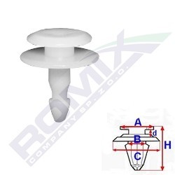 ROMIX Fästclips, rutor C60477 ROMIX C60477 Fästclips, rutor