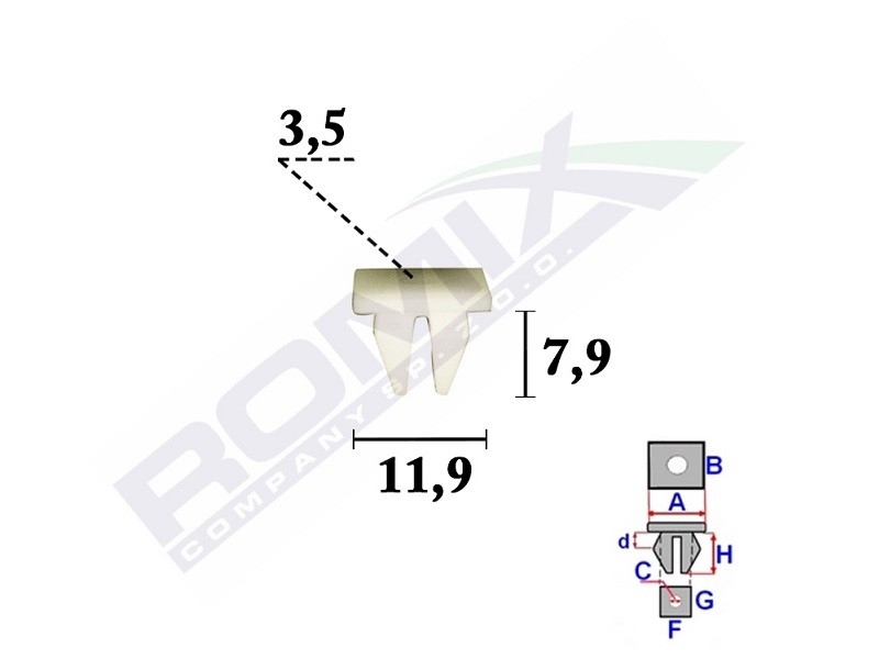 Clip, list ROMIX C70347 ROMIX C70347 Lister HYUNDAI i10 2025